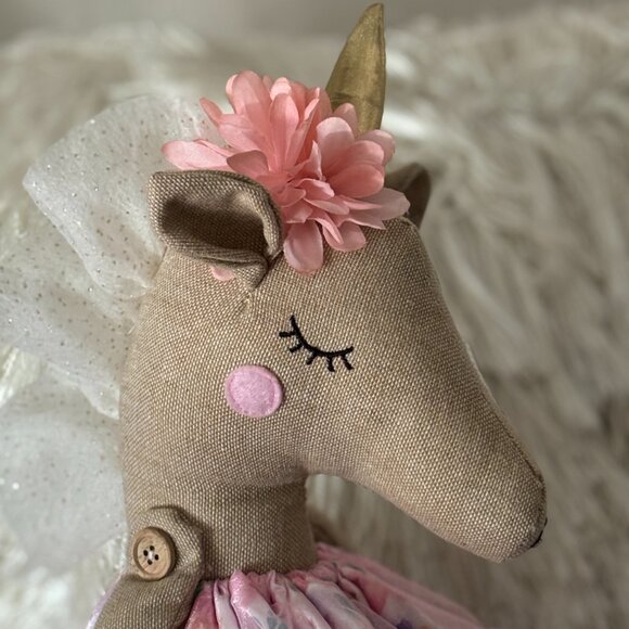 Princess Bedroom Nursery Shelf Sitter 27" Ballerina Unicorn Plush Weighted - Picture 6 of 12